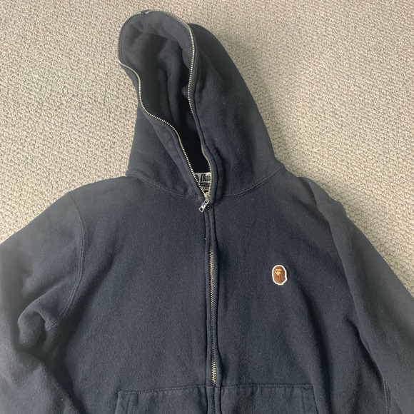 A Bathing Ape Mens Hoodie Sweatshirt Size Small Black Baby Milo Full Zip Pocket - Picture 3 of 12